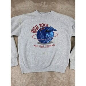 High Rock Cafe Pikes Peak Colorado Sweatshirt Mens Medium Crewneck Gray